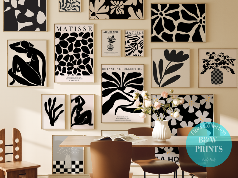 Flora Collection: Premium Black and White Digital Prints