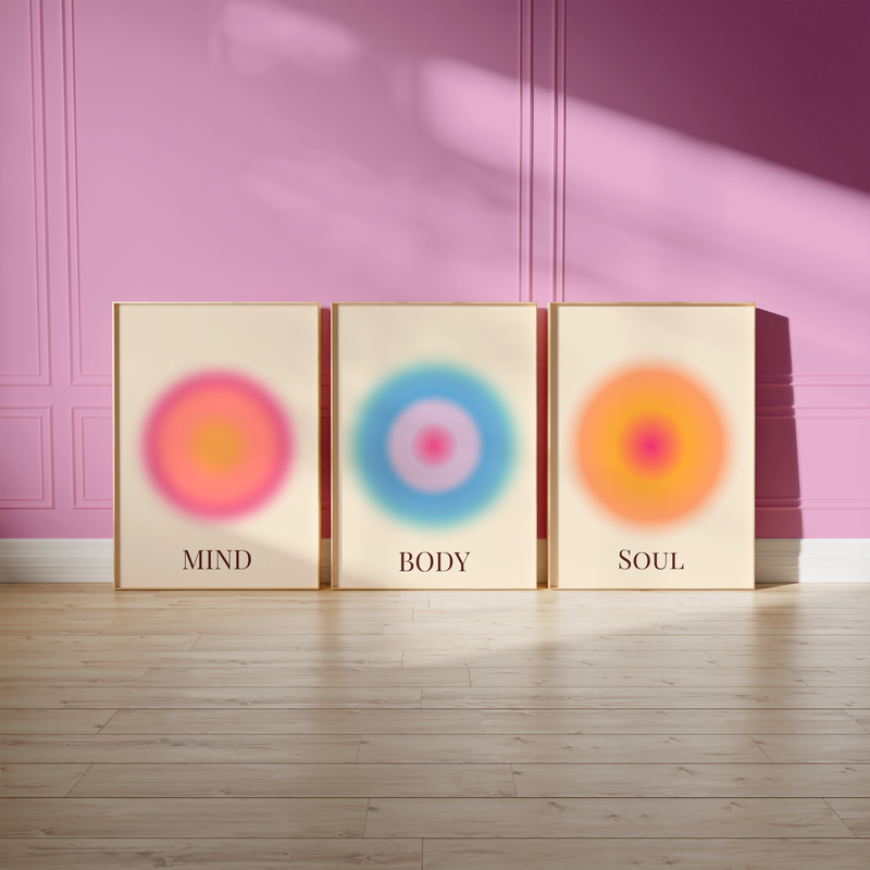 Mind, Body, Soul Trio - Set of 3 Digital Art Prints