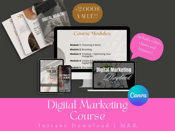 Digital Marketing Course, Digital Marketing Course for Beginners with MRR Master Resell Rights Digital Marketing BUNDLE to Resell