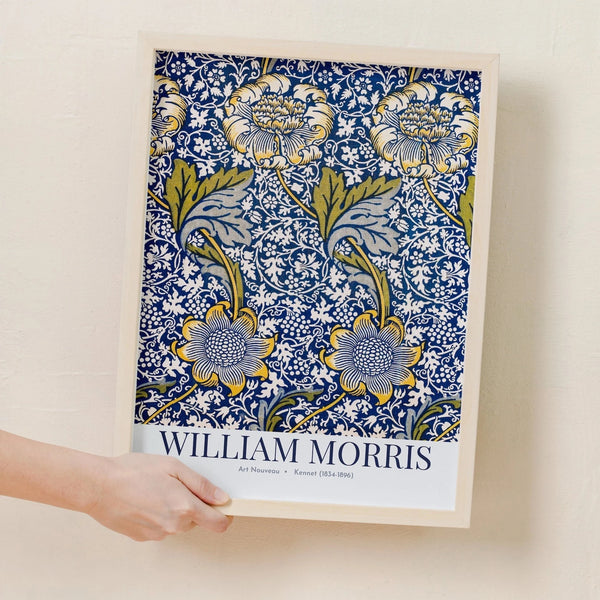 William Morris Blue Leafs: Digital Art Print