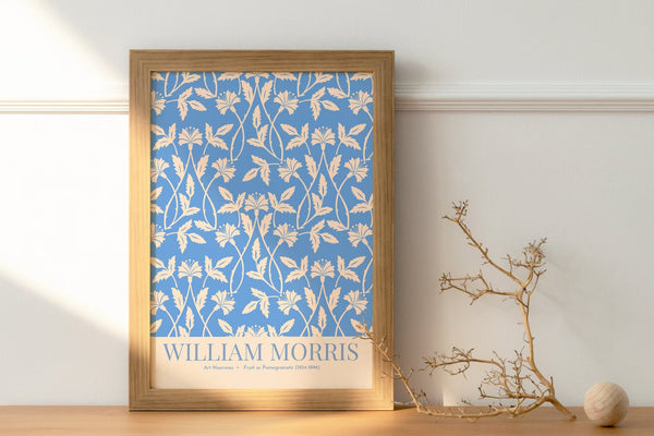 William Morris Blue Leafs Digital Art