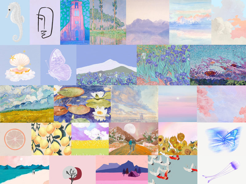 Printable Wall Art , 150+ Pastel Dreams: Vintage Art Prints