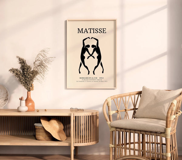 Black and White Wall Art, Matisse Dancing Figures - Black and White Digital Print