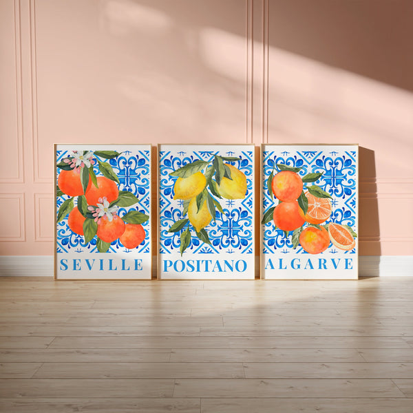 Digital Wall Art, Fruitful Beauty: Set of 3 Digital Art Prints