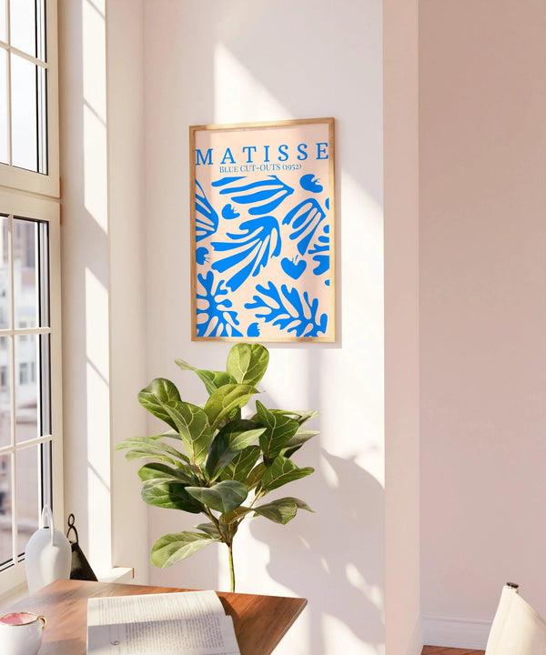 Serene Blue Blooms: Matisse Digital Download