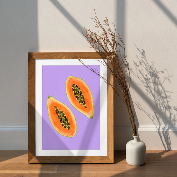 Lemons and Papaya Art - Set of 2 Digital Downloads