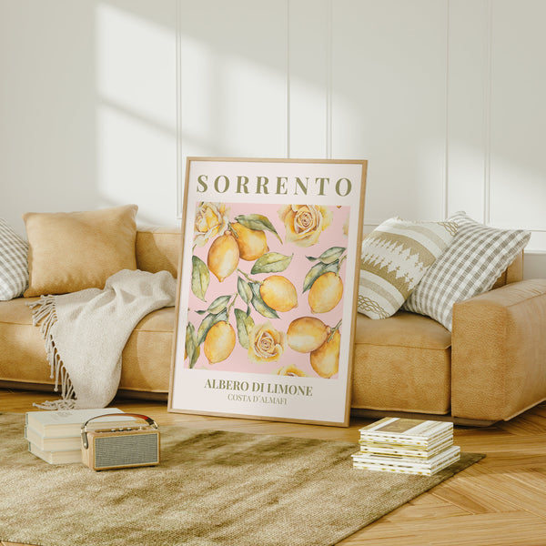 Poster Wall Art, Sorrento Serenity: Aesthetic Lemon Digital Download